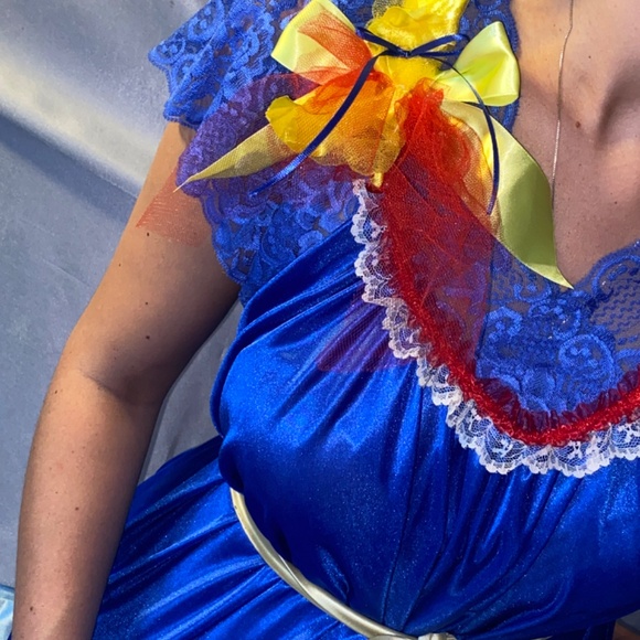 Vtg Silky Snow White Sissy Ruffled LACE SWEEP NIGHTGOWN OSFM - Picture 2 of 16